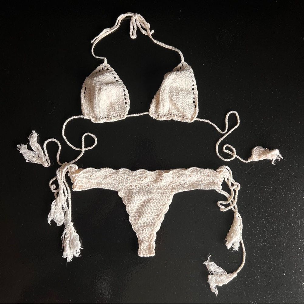 ❌ SOLD Handmade Crochet Bikini Set from Bali Indonesia White